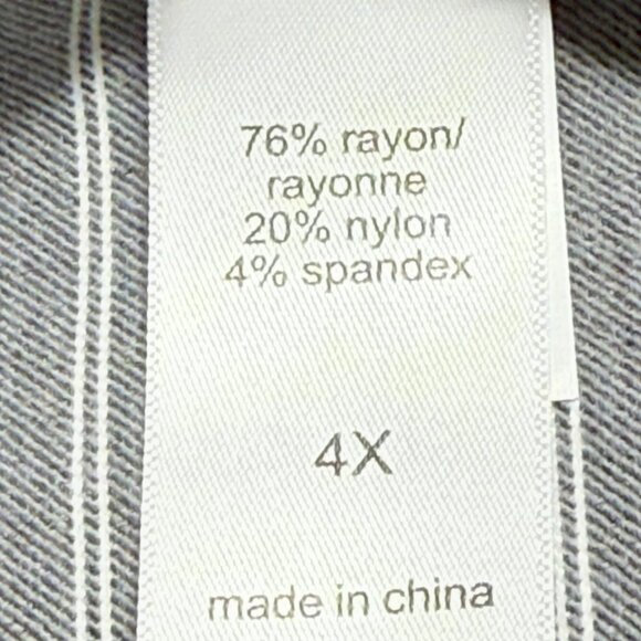 Maurices Women's Stretch Grey/White High Rise Striped Crop Pants Plus Sz 4X NWOT - Picture 6 of 10